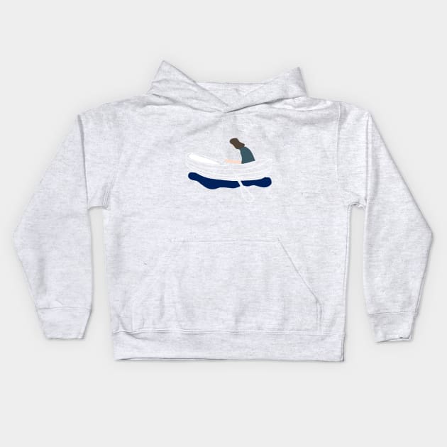 girl in a boat. Kids Hoodie by SharandinaArt